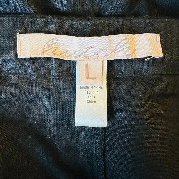 Hutch Bow Front Jumpsuit Womens L Black Linen Crop Preppy Quiet Luxury City Boho - Picture 8 of 11